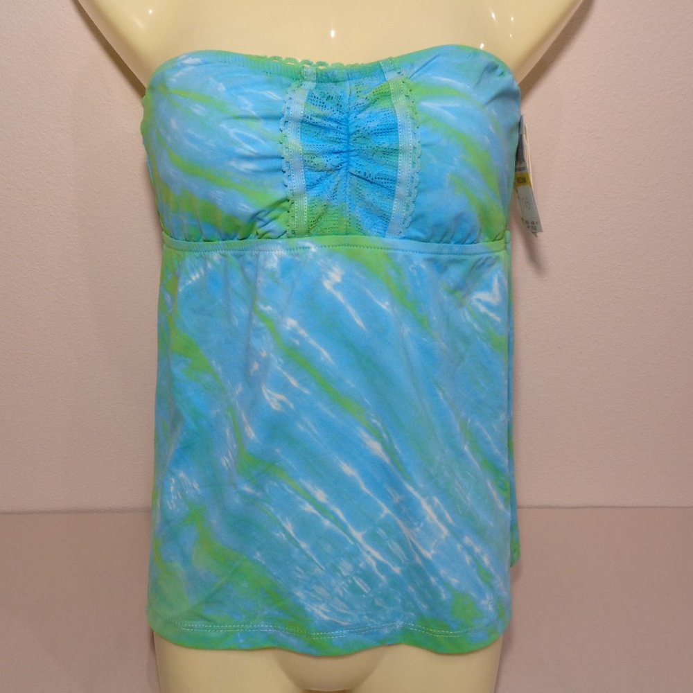 Lucky Brand Size Small SAMBA SEA Aquarium New Women's Bandeau Tankini Swim Top
